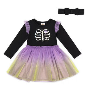 Joyful Moments Baby Girl 18M Halloween Tutu Dress with Matching Headband Set